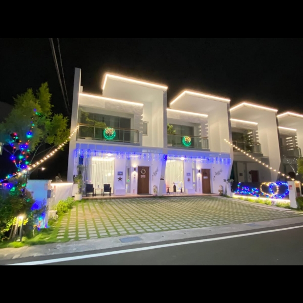 聖誕燈 冰燈 藍白實景圖