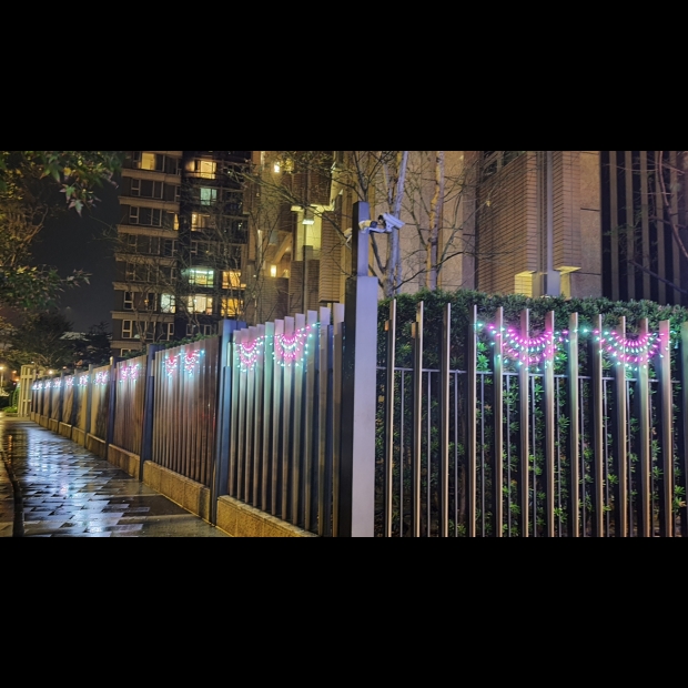 聖誕燈 布幕燈 粉白實景圖