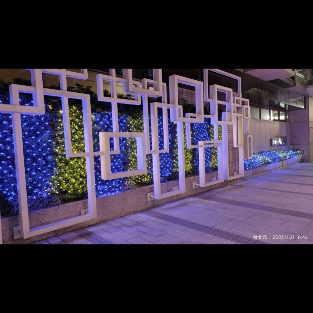 聖誕燈 網燈 藍光 暖白光 實景圖