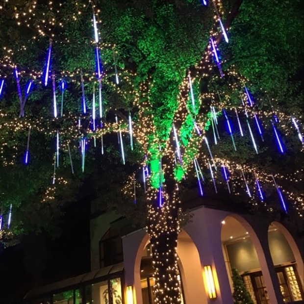 聖誕燈 藍白流星燈實景圖