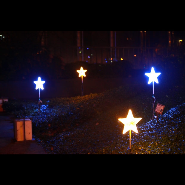 聖誕燈 3D星星樹頂插土燈 實景圖 