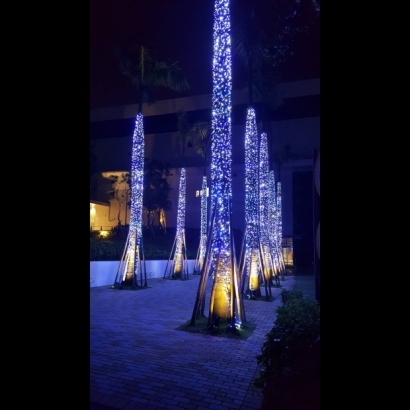 聖誕燈 串燈 藍白實景圖