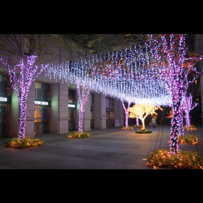 聖誕燈 串燈 粉白光實景圖