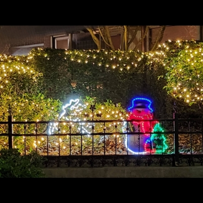 聖誕燈 版印雪人實景圖