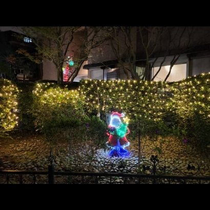 聖誕燈 板印聖誕老公公造型實景圖