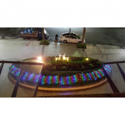 聖誕燈 彩色網燈小鹿實景圖 聖誕燈 彩色網燈小鹿實景圖