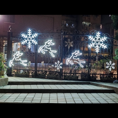 聖誕燈 霓虹跳鹿造型實景圖