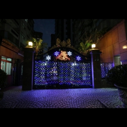 聖誕燈 冰燈造型 藍白四雪花實景圖 聖誕燈 冰燈造型 藍白四雪花實景圖