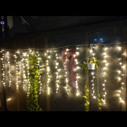 聖誕燈 窗簾燈 暖白實景圖